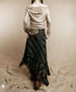 Diagonal Striped Denim Skirt